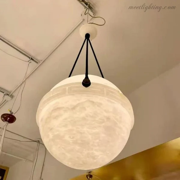 Quotation-Alabaster globe pendant D16''(customize)