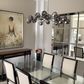 Boule Modern Smoke Crystal Round Chandelier 24" Over Dining Table