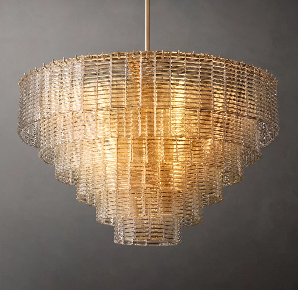 Siren ROUND GLASS  CLEAR CHANDELIER 41" 36''