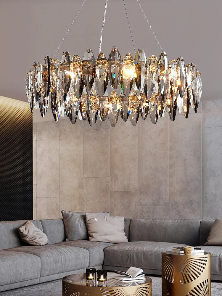 Multi-Sided Crystal Round Chandelier