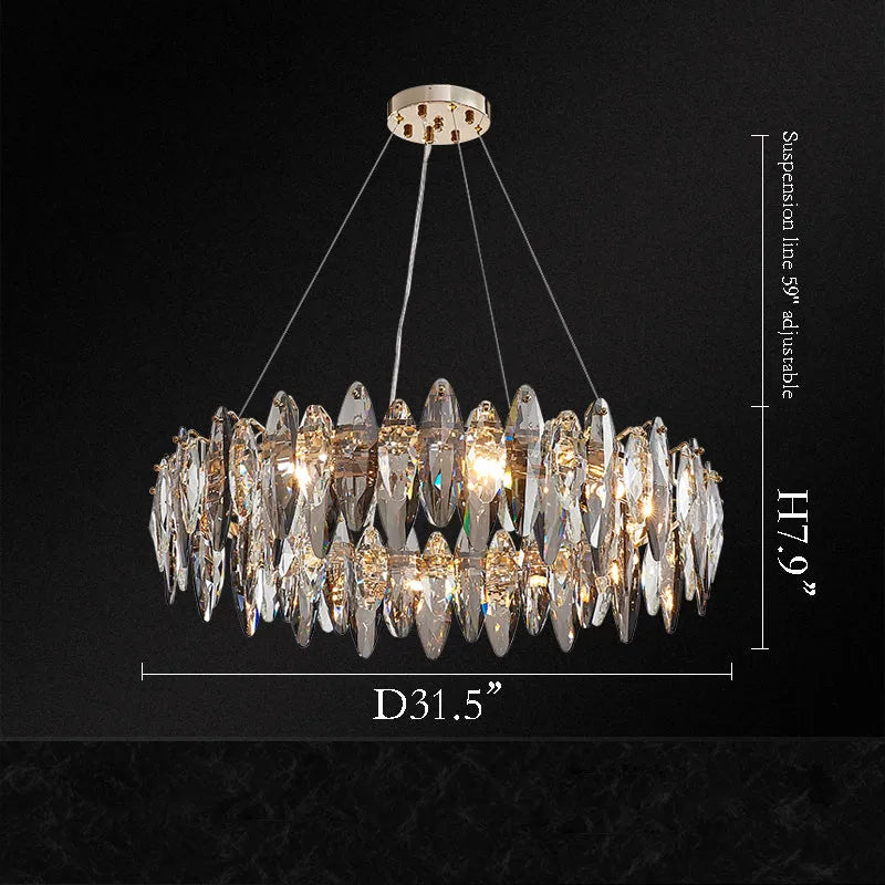 Multi-Sided Crystal Round Chandelier