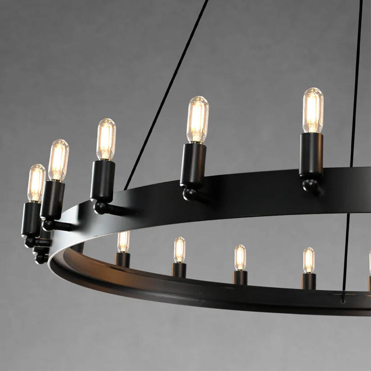 Camine Vintage Candelabra Round Chandelier 38"