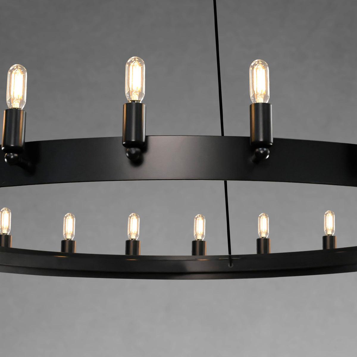 Camine Vintage Candelabra Round Chandelier 63"