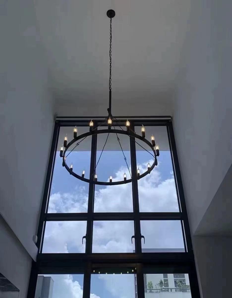 Camine Vintage Candelabra Round Chandelier 63"