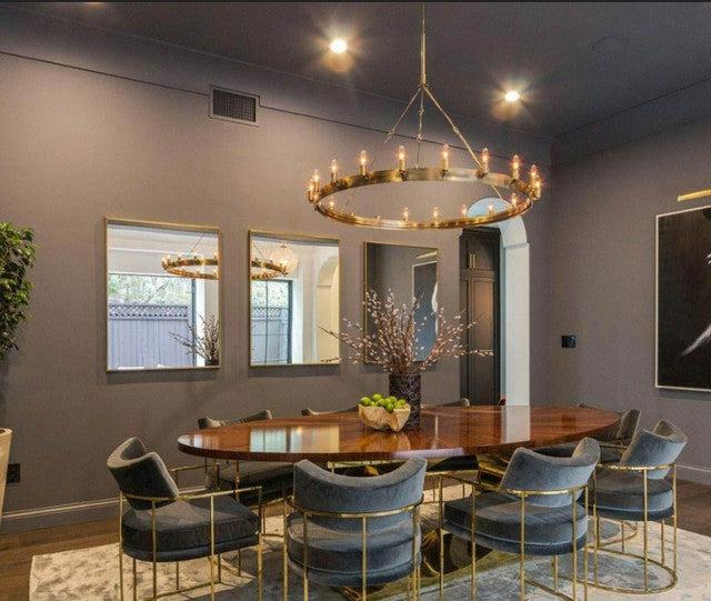 Camine Vintage Candelabra Round Chandelier 73"