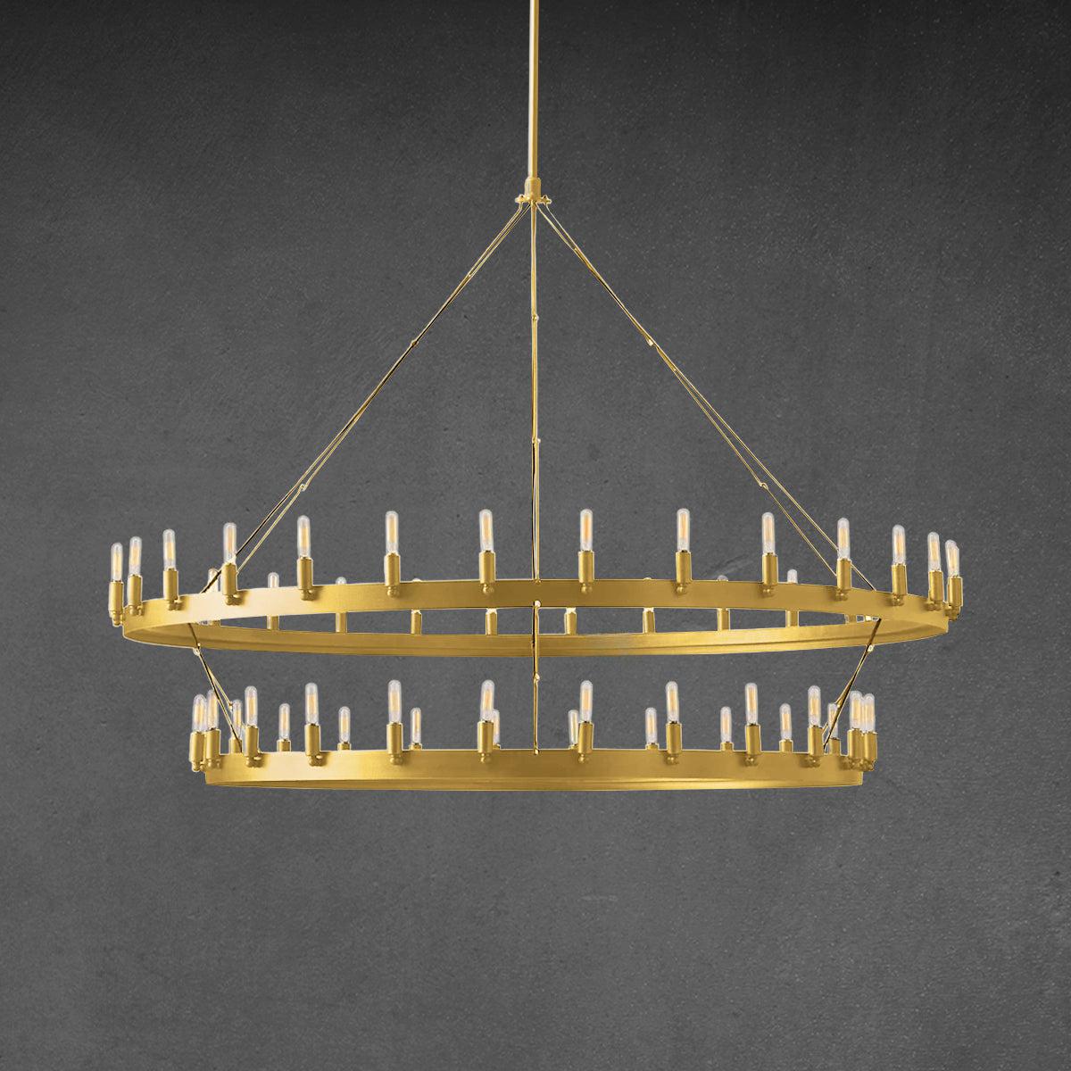 Camine Vintage Filament 2-Tier Round Chandelier 63''