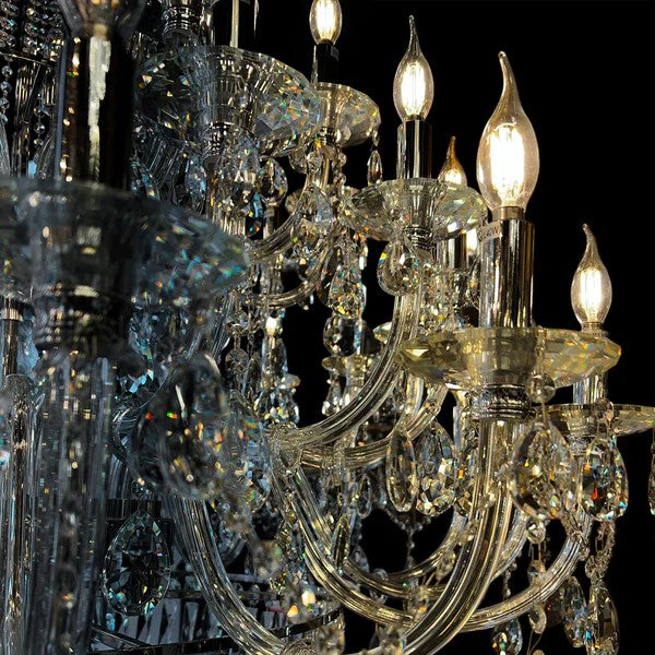 Extra Large European-style Multi-layers Candle Luxury Crystal Chandelier Gold Art Foyer/Staircase Decorative Light Fixture-MEET LIGHTING