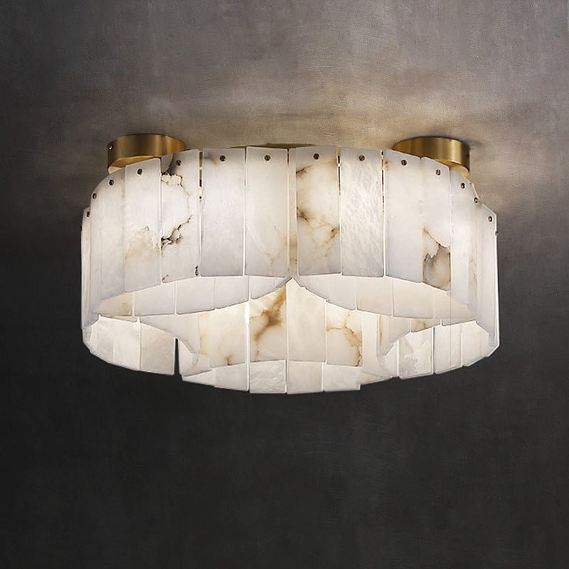 Contemporary Alabaster Flush Mount Ceiling Lamp - 33.46" D x 8.86" HBlushlighting