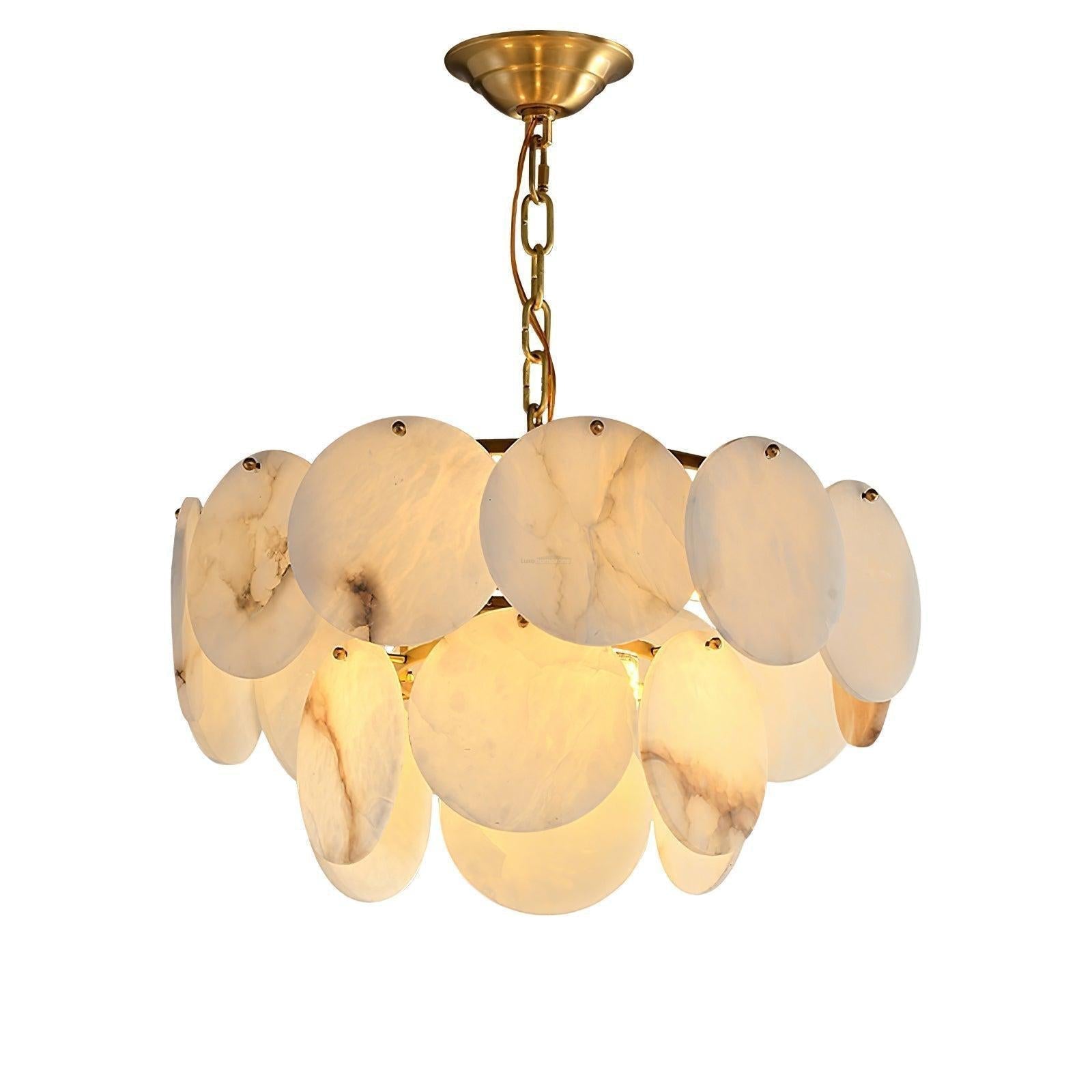 Alabaster Shell Brass Chandelier with 2/3/4/5/6 layer-MEET LIGHTING