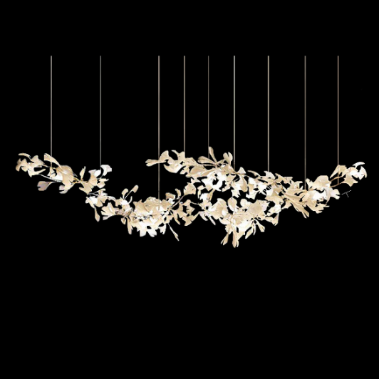 Extra Large Ceramics Twig White Flowers Chandelier Iron Tree Branch Pendant Light For Big Living/ Dining Room-MEET LIGHTING