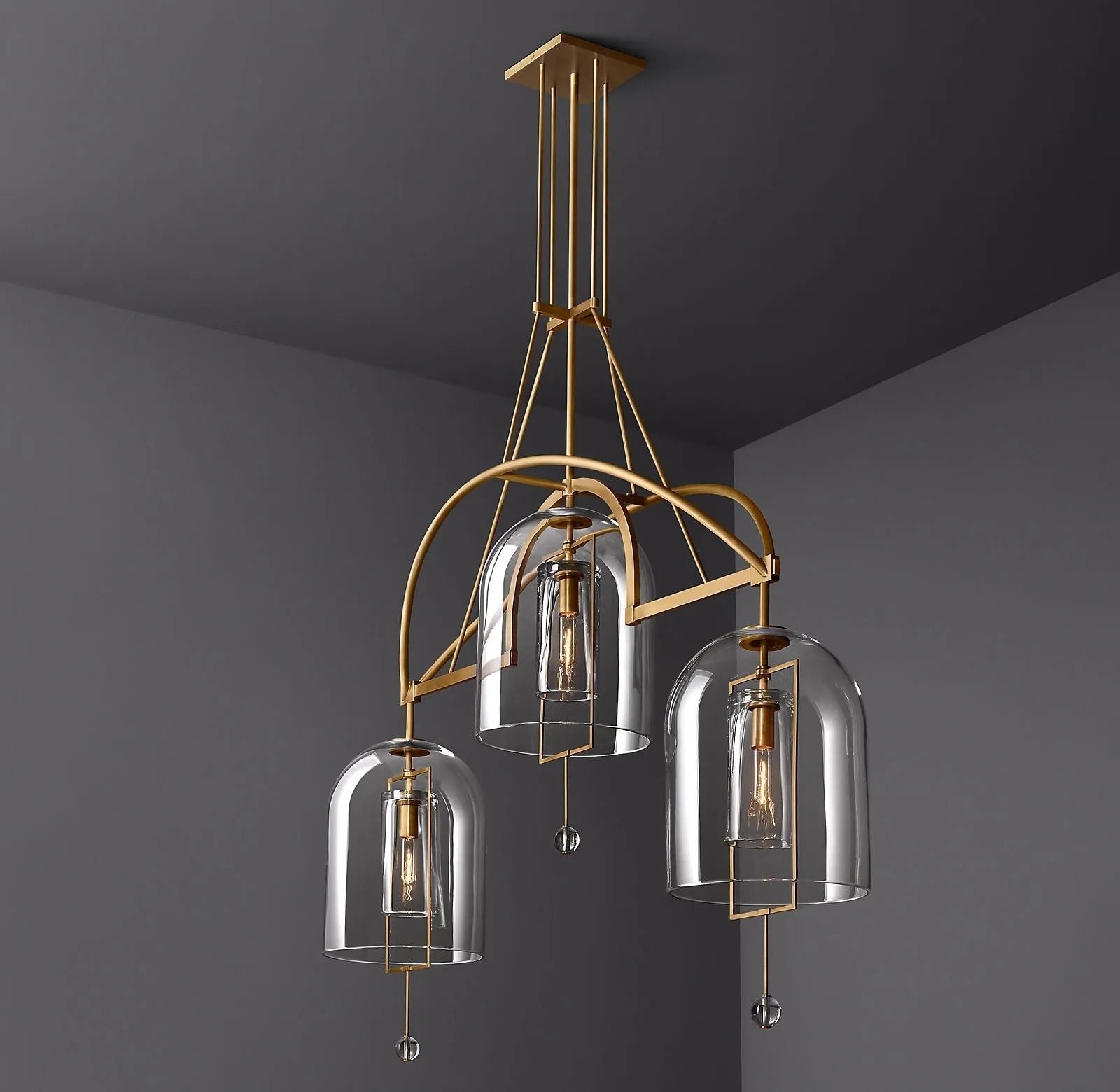 Fulcrum Round Chandelier 61"  3-Lights