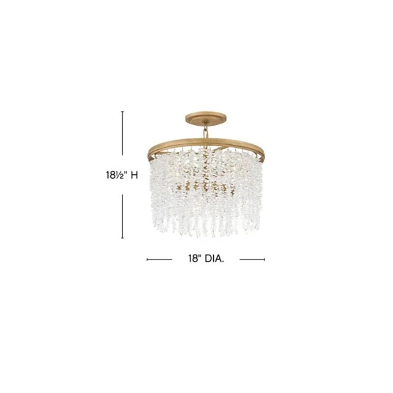 Vac Crystal 18" Round Chandelier
