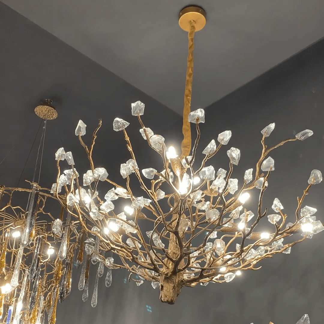 Gemstone Branch Chandelier with Artistic Design for Bedroom or Living Room - 8 Lights/D23.6"*H21.65"Warm LightMeetlighting