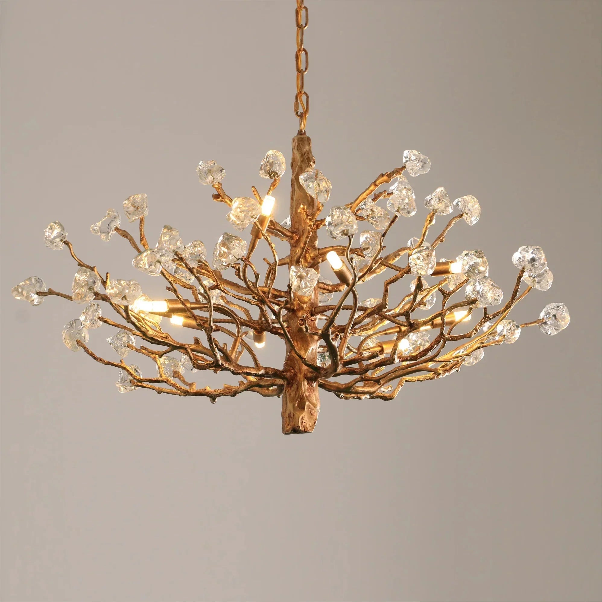 Gemstone Branch Chandelier with Artistic Design for Bedroom or Living Room - 8 Lights/D23.6"*H21.65"Warm Light Meetlighting