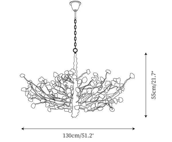 Gemstone Branch Chandelier with Artistic Design for Bedroom or Living Room - 8 Lights/D23.6"*H21.65"Warm Light Meetlighting