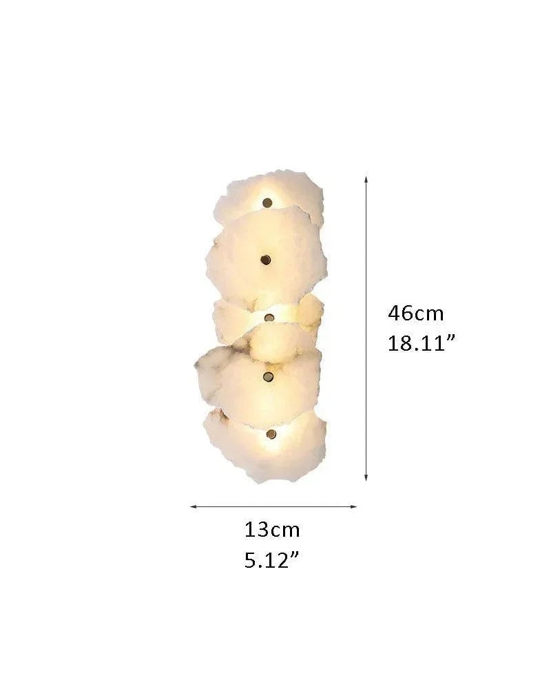 Geometric Wall Sconce | Multi-head Sculptural Natural White Marble with Polished Brass and Gold Accents, Polished Brass for Modern Living Rooms and Hallways L13*H44CM L5.12*H18.11" White + Brass Modern Art Design Wall Lamp