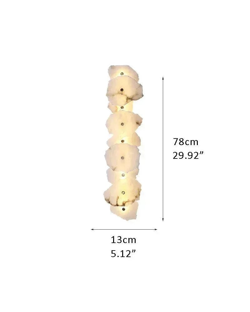 Geometric Wall Sconce | Multi-head Sculptural Natural White Marble with Polished Brass and Gold Accents, Polished Brass for Modern Living Rooms and Hallways L13*H78CM L5.12*H25.92" White + Brass Modern Art Design Wall Lamp