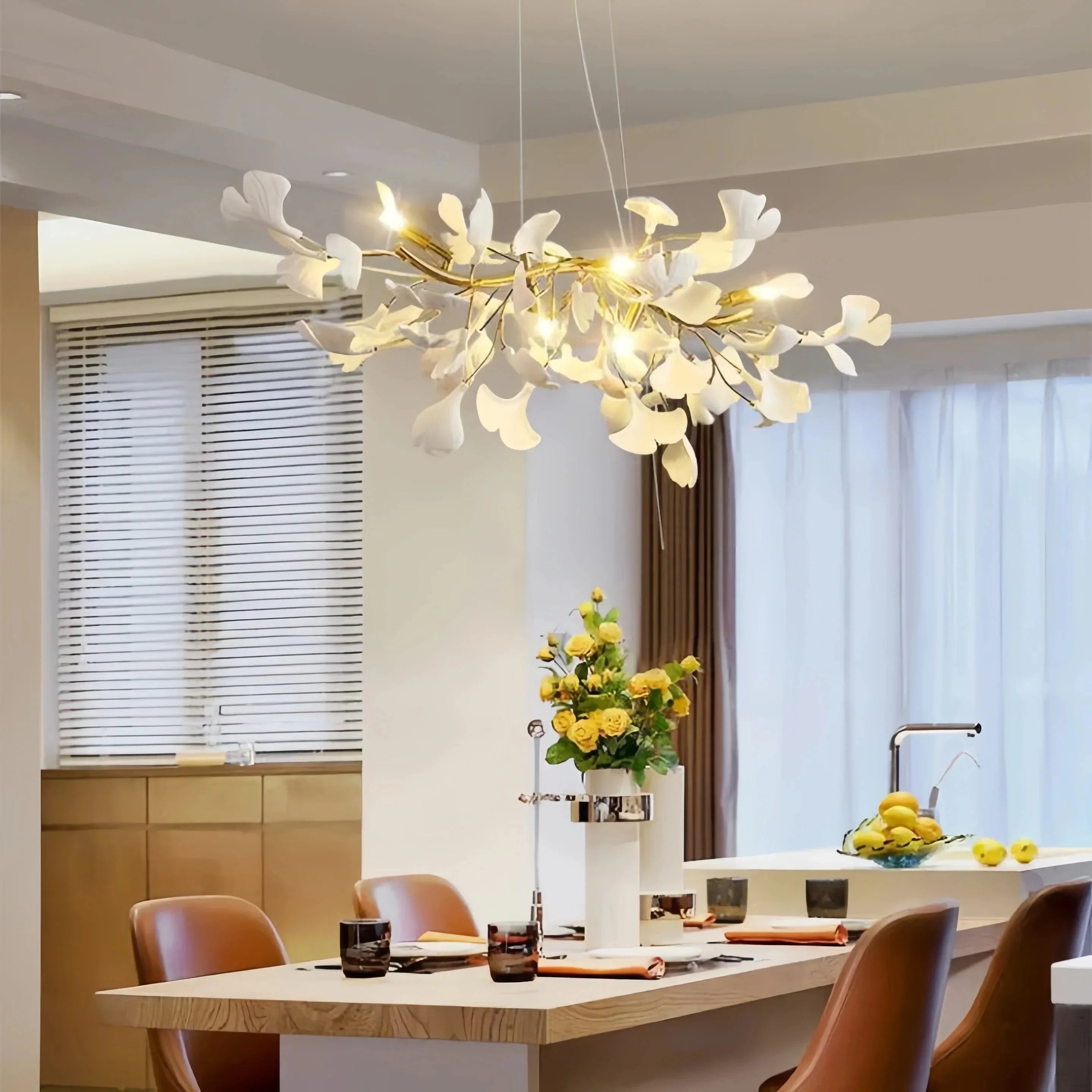 Ginkgo Luxury Linear Chandelier Style C - L 31.5″(80cm) x W 17.7″(45cm) x H 13.8″(35cm) (G9*6)Blushlighting