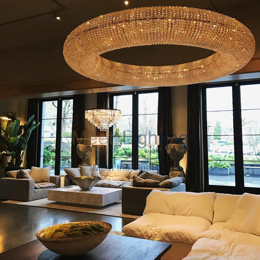 Halo Crystal Round LED Chandelier 59"