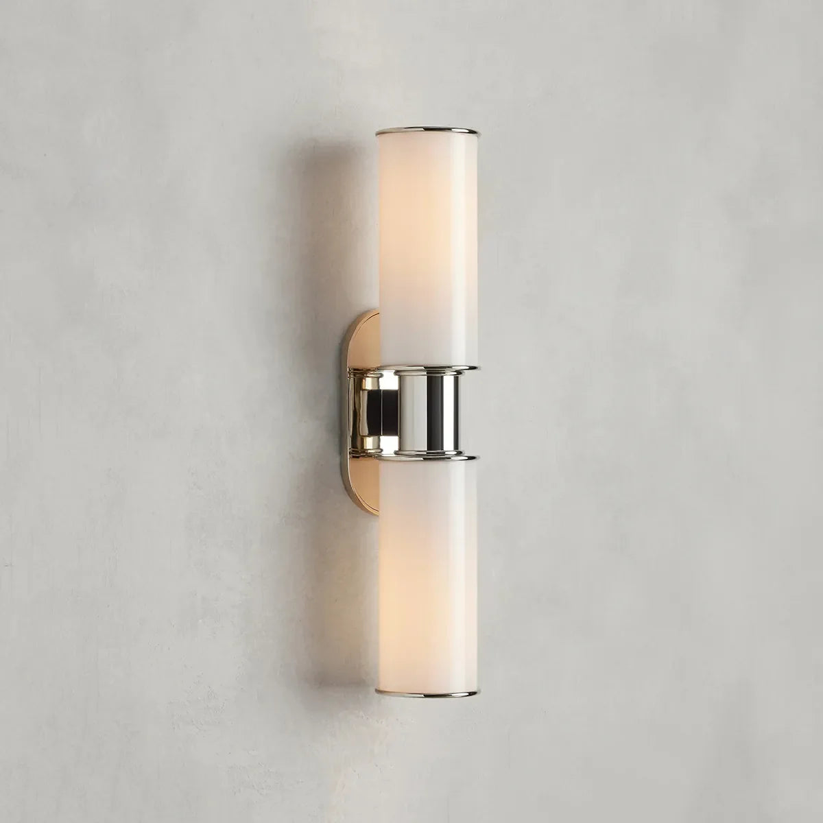 Harlin Double Sconce in Milk Nickel