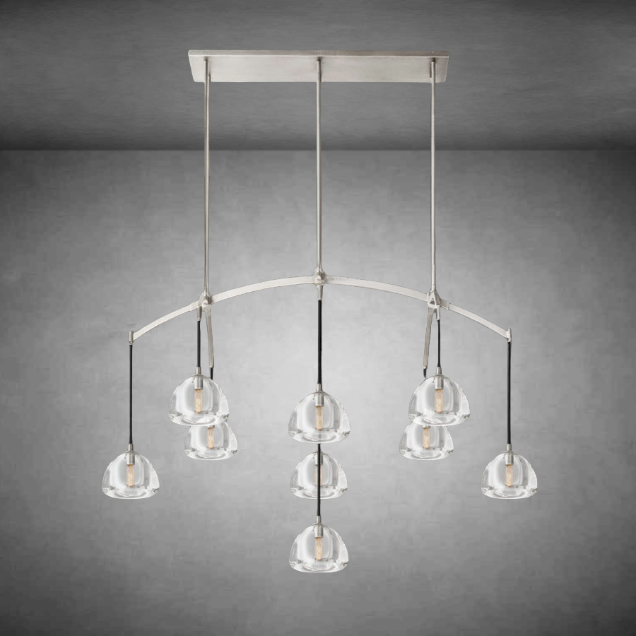 Hemispher Modern Glass Linear Chandelier 54'' 72''