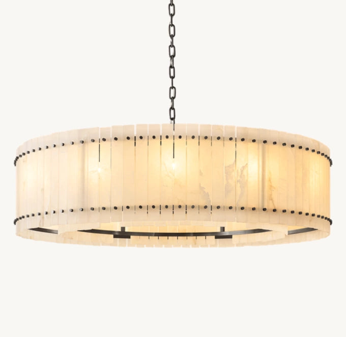 San Marco Alabaster Round Chandelier 60"-MEET LIGHTING