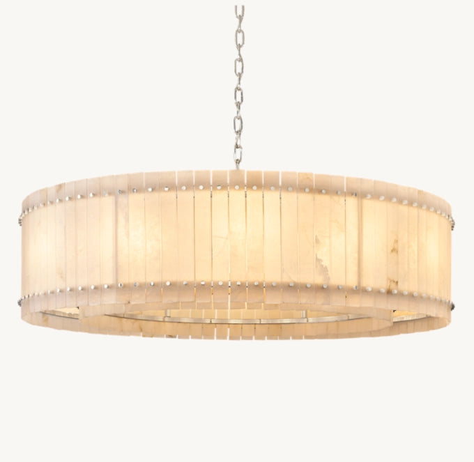 San Marco Alabaster Round Chandelier 60"-MEET LIGHTING