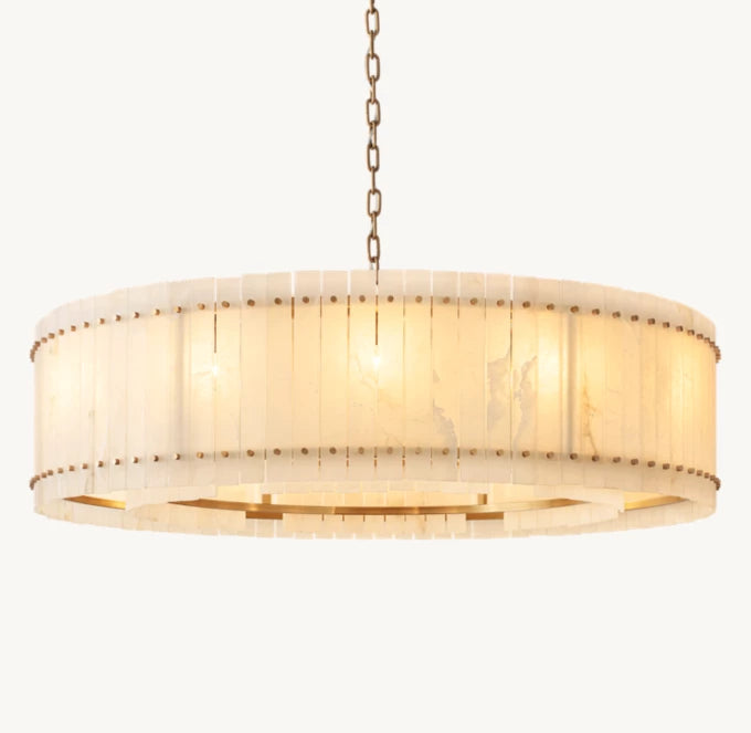 San Marco Alabaster Round Chandelier 60"-MEET LIGHTING