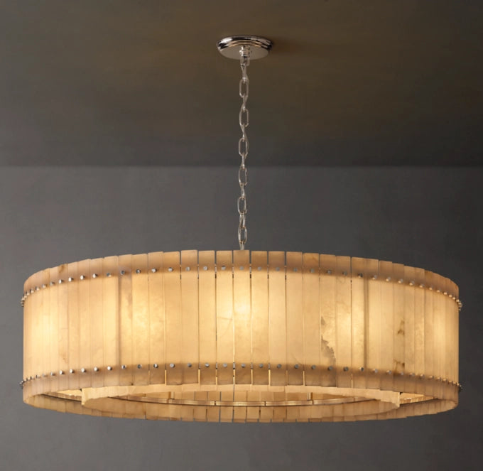 San Marco Alabaster Round Chandelier 60"-MEET LIGHTING