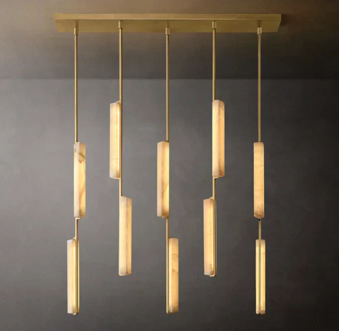 Audon Alabaster Linear Chandelier 54"