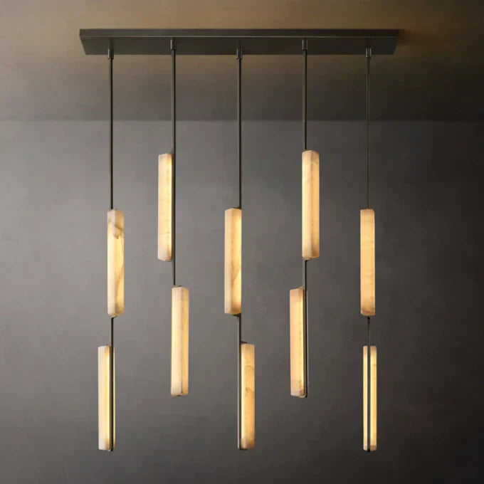 Audon Alabaster Linear Chandelier 54"