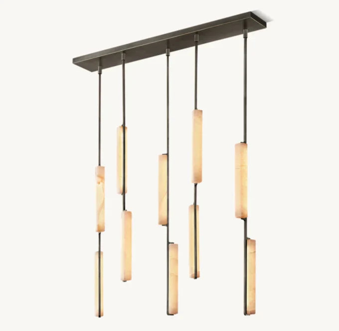 Audon Alabaster Linear Chandelier 54"