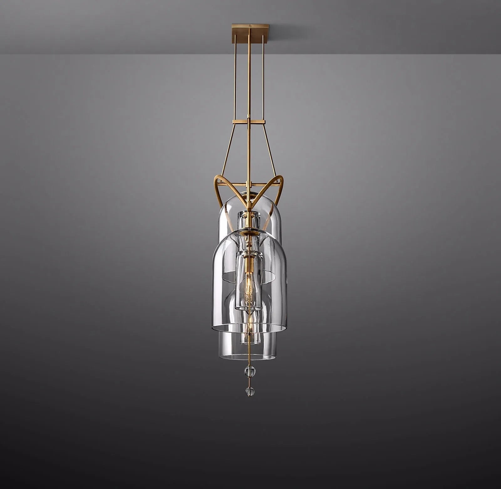 Fulcrum Round Chandelier 61"  3-Lights