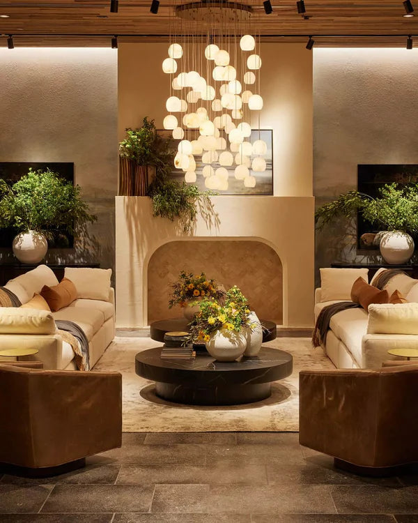 Arica Modern Round Alabaster Chandelier