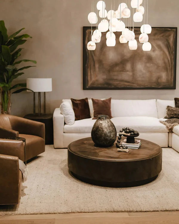 Arica Modern Round Alabaster Chandelier