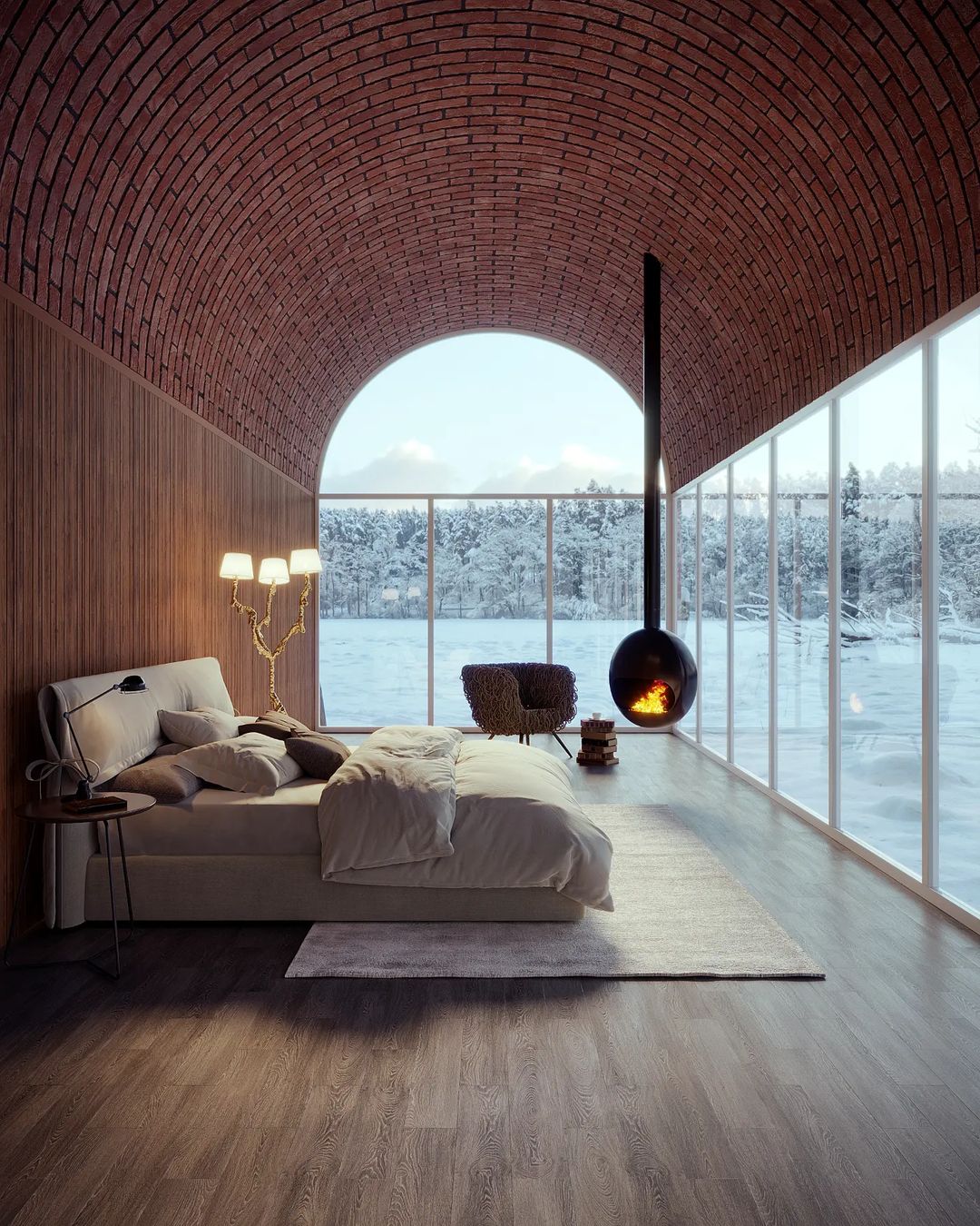 Ines Brass Three-Light Floor Lamp - Ø 31.5″ × H 78.7″Brass / WhiteUS Plug Meet Lighting