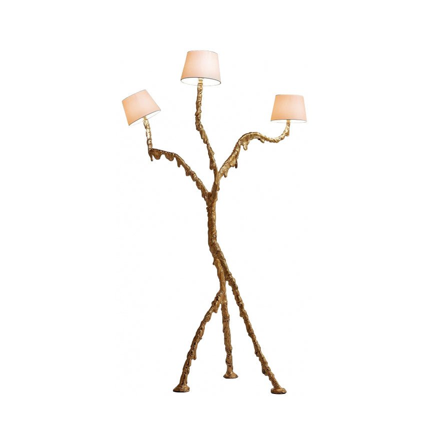 Ines Brass Three-Light Floor Lamp - Ø 31.5″ × H 78.7″Brass / WhiteUS Plug Meet Lighting