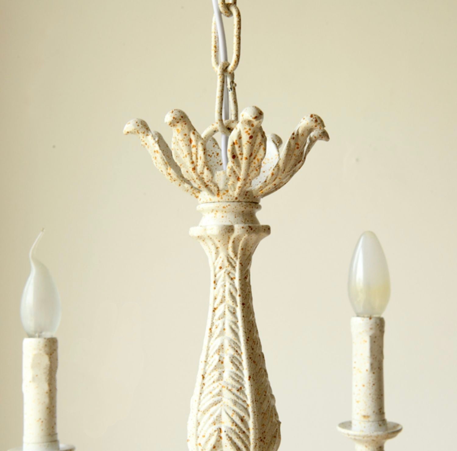 French Vintage Country Style White Rustic Iron Art Chandelier 6/8 Lights for Dining Room Bedroom Living Room-MEET LIGHTING