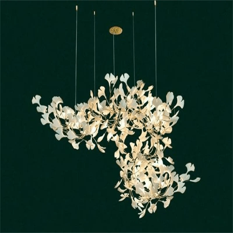 Modern Porcelain Ginkgo Branch Chandelier - 78.8"LBlushlighting