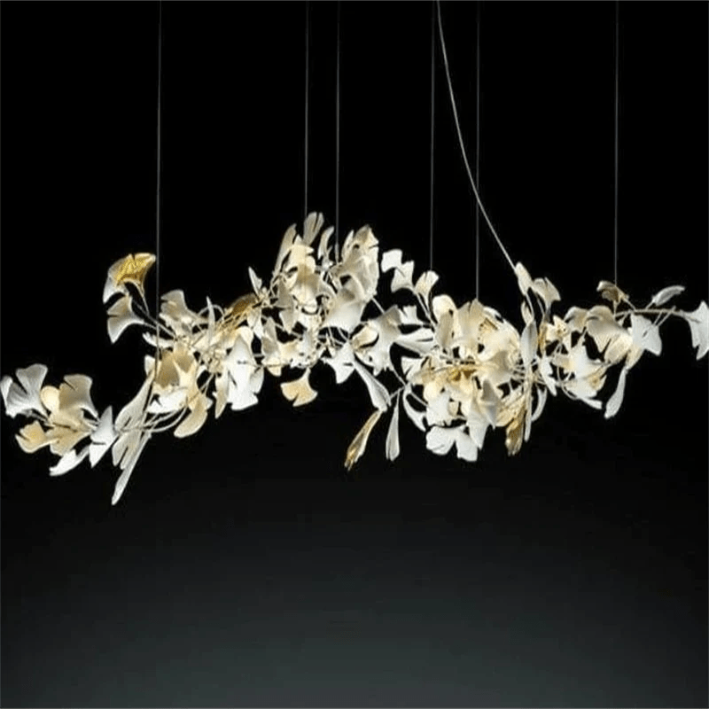 Modern Porcelain Ginkgo Branch Chandelier - 60"LBlushlighting