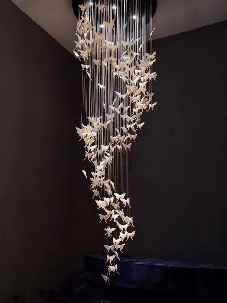 Modern Spiral Staircase Chandelier Ceiling Light Fixture for High Ceiling Living room/ Entryway - D 23.6" * H 118"Warm Lightmeetlighting