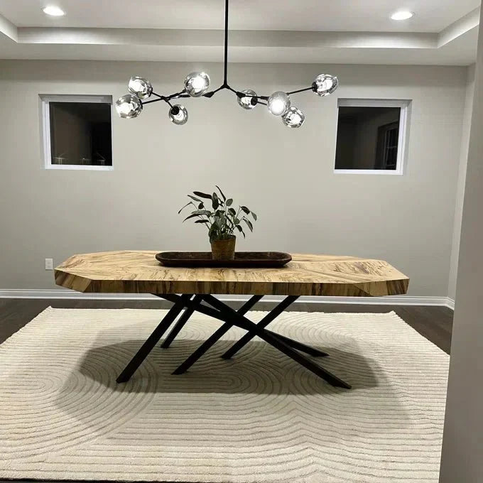 Modern Sputnik Smoky Gray/Amber Glass Branch Chandelier for Kitchen Island/Dining Room - 8 Globes/W89.76"*D33.07"*H22.8"Brass Finish/Clear GlassWarm meetlighting