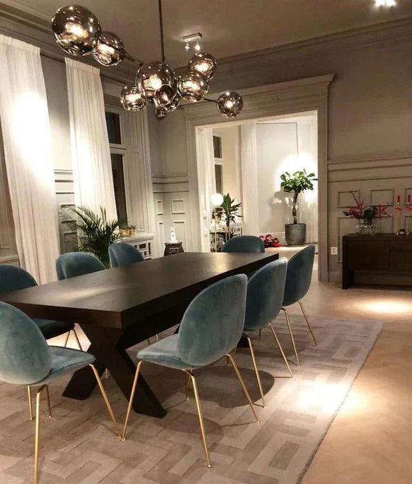 Modern Sputnik Smoky Gray/Amber Glass Branch Chandelier for Kitchen Island/Dining Room - 8 Globes/W89.76"*D33.07"*H22.8"Brass Finish/Clear GlassWarm meetlighting