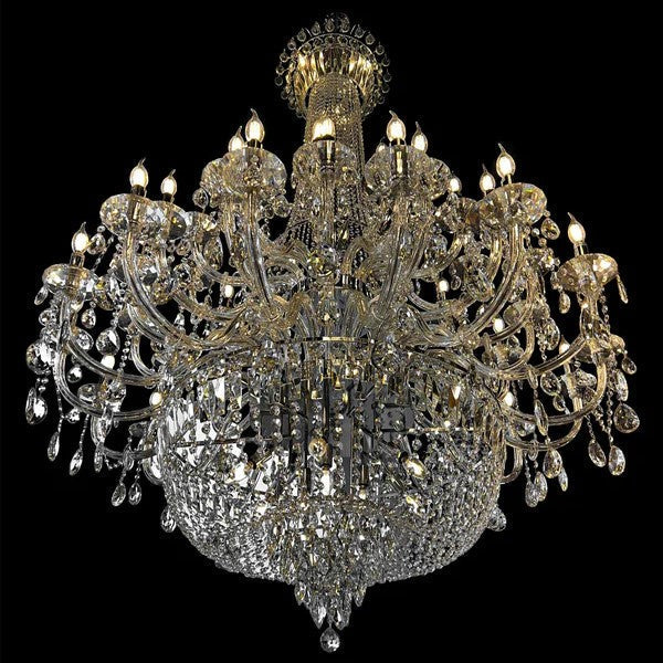 Extra Large European-style Multi-layers Candle Luxury Crystal Chandelier Gold Art Foyer/Staircase Decorative Light Fixture-MEET LIGHTING