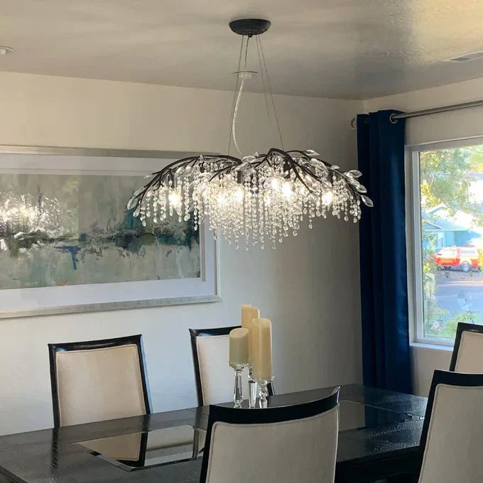 New Luxury Branch Crystal Pendant Chandelier Designer Creative Art Dining Room/Living Room Light Fixture - L74.8"*W29.52"*H23.0"GoldWarm 
