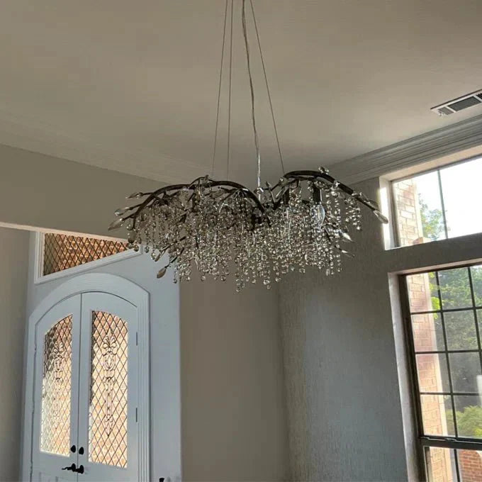 New Luxury Branch Crystal Pendant Chandelier Designer Creative Art Dining Room/Living Room Light Fixture - L74.8"*W29.52"*H23.0"GoldWarm 