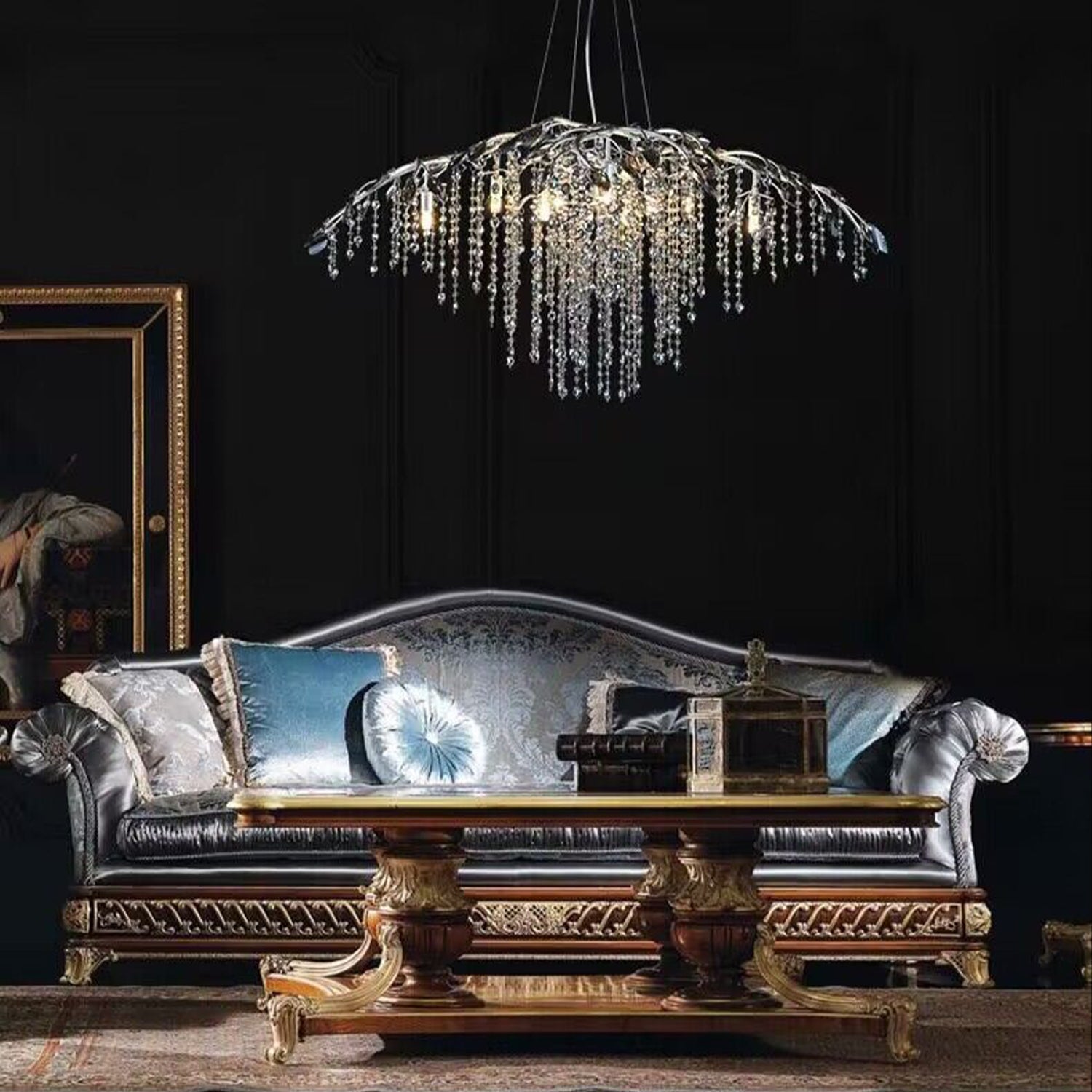 New Luxury Branch Crystal Pendant Chandelier Designer Creative Art Dining Room/Living Room Light Fixture - L39.4"*W29.52"*H15.7"ChromeWarm 