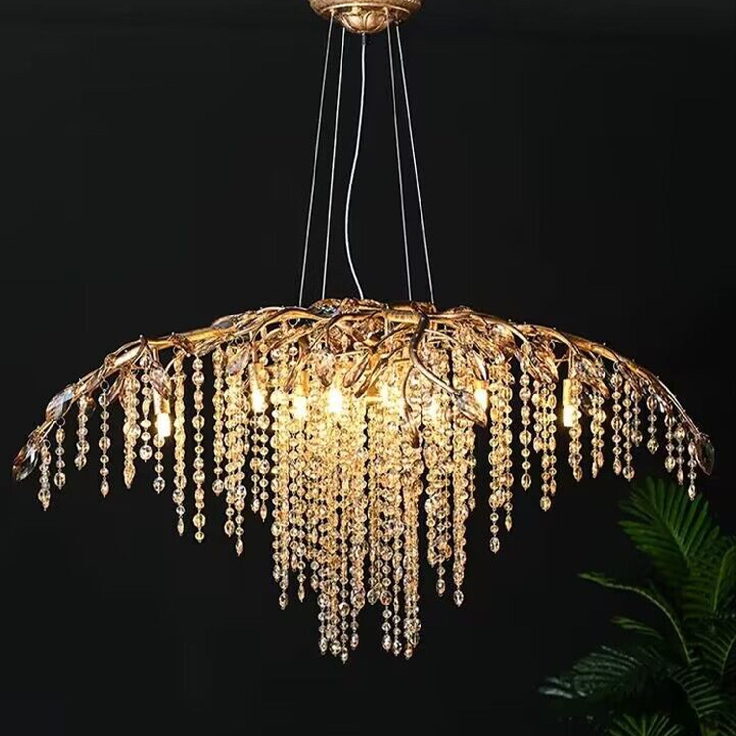 New Luxury Branch Crystal Pendant Chandelier Designer Creative Art Dining Room/Living Room Light Fixture - L39.4"*W29.52"*H15.7"GoldWarm 