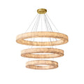 OLYRA 3 - TIER ROUND ALABASTER CHANDELIER 39" 47" 59"D - 100cm / 60cm | 39.4" / 23.6"GoldWarm whiteBlushlighting
