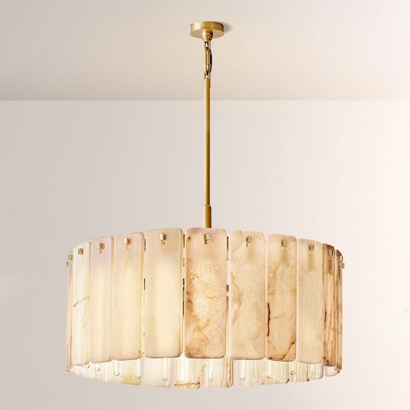 Camette Alabaster Round Chandelier 36"D